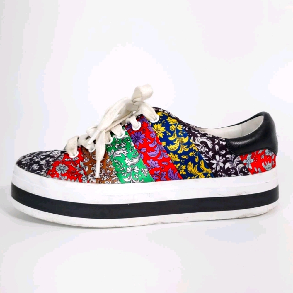 Alice + Olivia Emmalyn Silk Floral Platform Women's Shoes Size 6.5